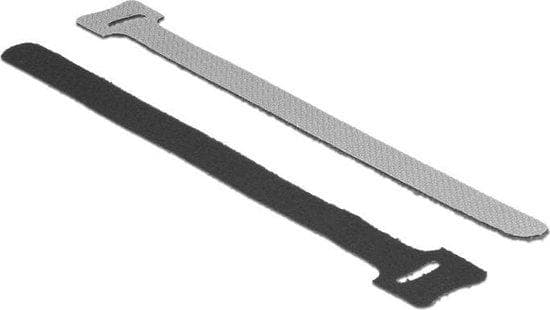 INLINE - Johdinsiteet - 12 x 240 mm - Tarrakiinnitys - Musta (10 kappaleen pakkaus)