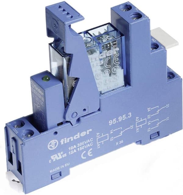 Finder 49.61.9.024.0050 Relemoduuli Nimellisjännite: 24 V/DC Kytkentävirta (max.): 16 A 1x vaihtokosketin 1 kpl