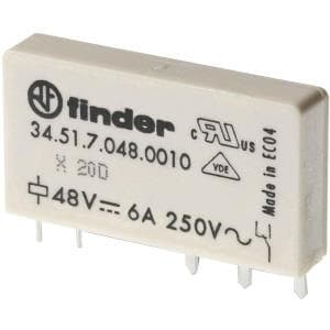 Finder PCB relæ 60 V/DC 6 A 1 skiftekontakt 34.51.7.060.0010 1 stk. (34.51.7.060.0010)
