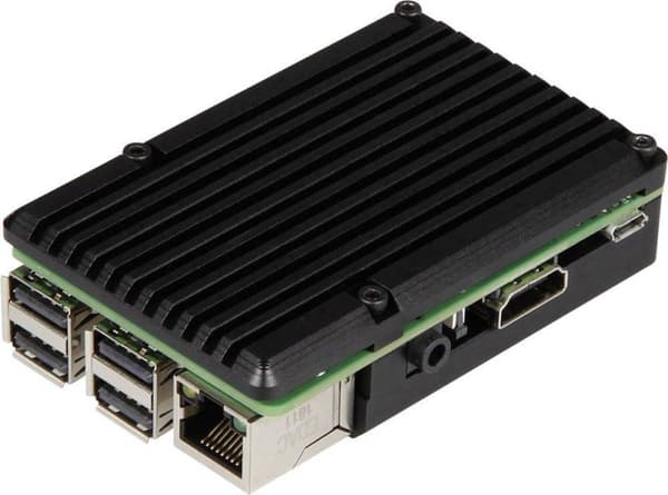 Joy-it ARMOR Case BLOCK SBC hus Passer til serier: Raspberry Pi Inkl. passiv køler Sort