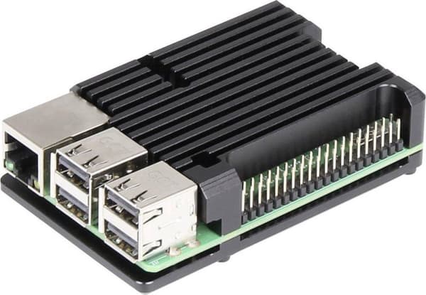 Joy-it ARMOR Case BLOCK SBC-kotelo Sopii sarjaan: Raspberry Pi Sisältää. passiivinen jäähdytin Musta