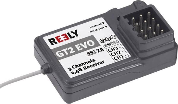 Reely GT2 EVO 3-kanavainen vastaanotin 2,4 GHz Plug System JR