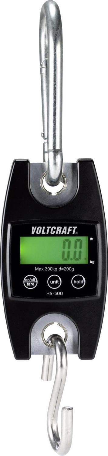 VOLTCRAFT HS-300 riippuvaaka Punnituskapasiteetti (max.) 300 kg Luettavuus 200 g Musta (HS-300)