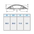 Miniatyrbillede 1 af 2: ACT Ledningskanal rund type PVC 50 mm. Bredde: 50 mm Kabelkanal 50 mm pvc grå 2,0m (CT4000)