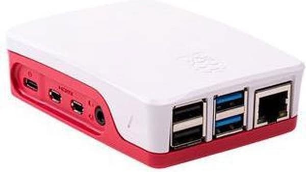 Officielt Raspberry Pi 4 etui - Pink-Hvid