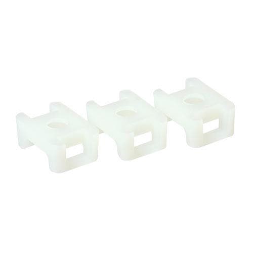 ACT CT1200 Cable Organizer Wall Zip Tie Mount Clear - Hvid 100 stk (CT1200)