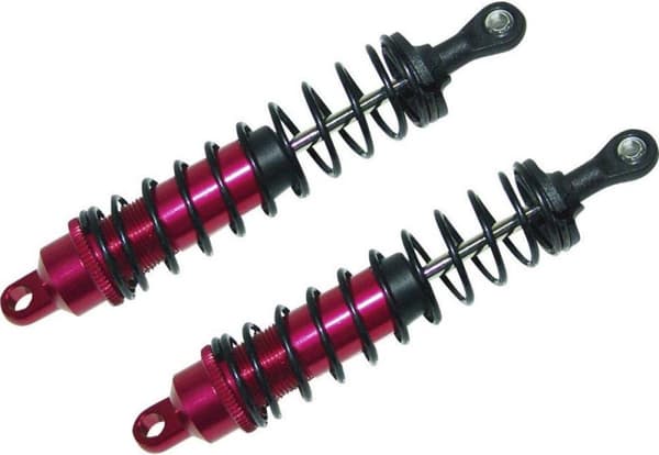 Reely 1:10 Hydrauliset iskunvaimentimet alumiini Punainen (metallinen) Jousilla Musta 100,7 mm 2 kpl
