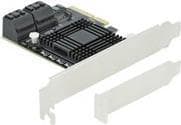 DeLOCK 5 port SATA PCI Express x4-kort - Low Profile Form Factor - Lagercontroller - SATA 6Gb/s Low-Profile - 600MBps - PCIe 3.0 x4 (90498)