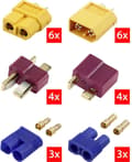 Miniatyrbillede 1 af 3: Reely RE-6699867 Batteripakkestik XT60, T-stik, EC3 Forgyldt 1 stk.