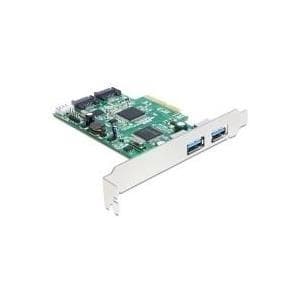 DeLOCK PCI Express Card > 2 x ekstern USB3.0, 2 x intern SATA 6 Gb/s - Lager/USB3.0 controller - USB3.0 / SATA 6 Gb/s - 600MBps - PCIe 2.0 x4 (89359)