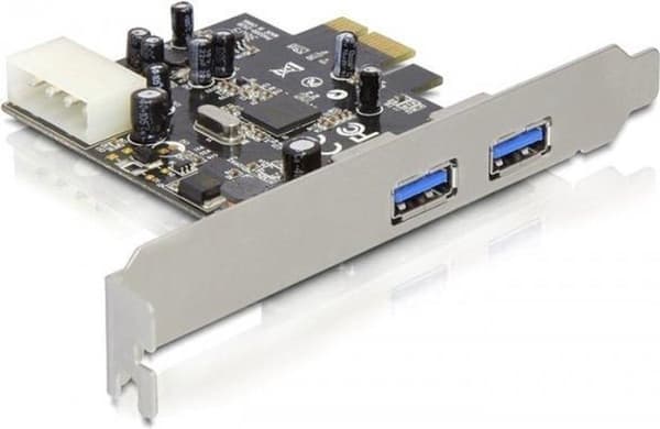 Delock - PCIe USB 3.0 2 Port inkl. LP NEC Delock Sort, Sølv