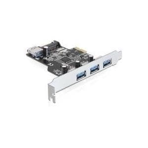 DeLOCK PCI Express-kort > 3 x eksternt + 1 x intern USB3.0 - USB-hukommelsescontroller - SuperSpeed ​​USB3.0 - 500MBps - PCI Express 2.0 (89301)