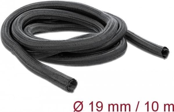 Delock flettet slange selvlukkende 10 mx 19 mm sort