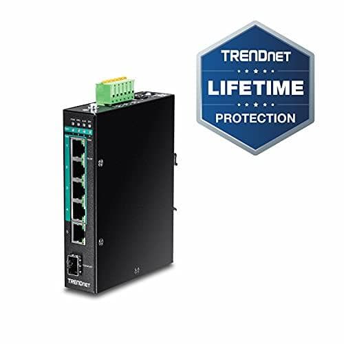 TRENDnet TI-PG541I - Kytkin - hallittu - 4 x 10/100/1000 (PoE+) + 1 x 10/100/1000 + 1 x Gigabit SFP - DIN-kiskoon asennettava - PoE+ (TI-PG541I)