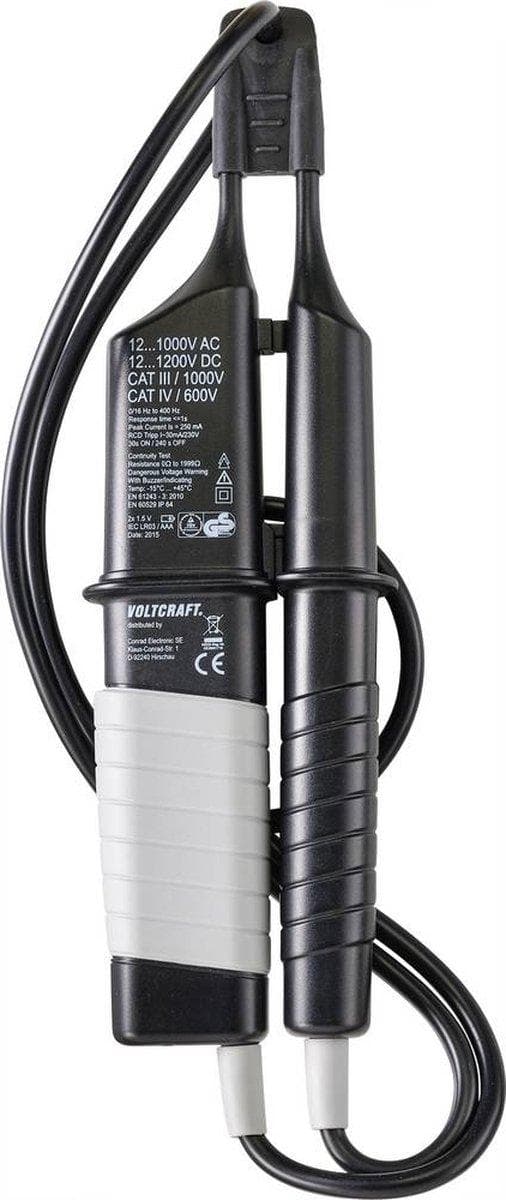 VOLTCRAFT VC-65 SE Kaksinapainen jännitetesteri CAT III 1000 V, CAT IV 600 V Akustinen, LCD, LED