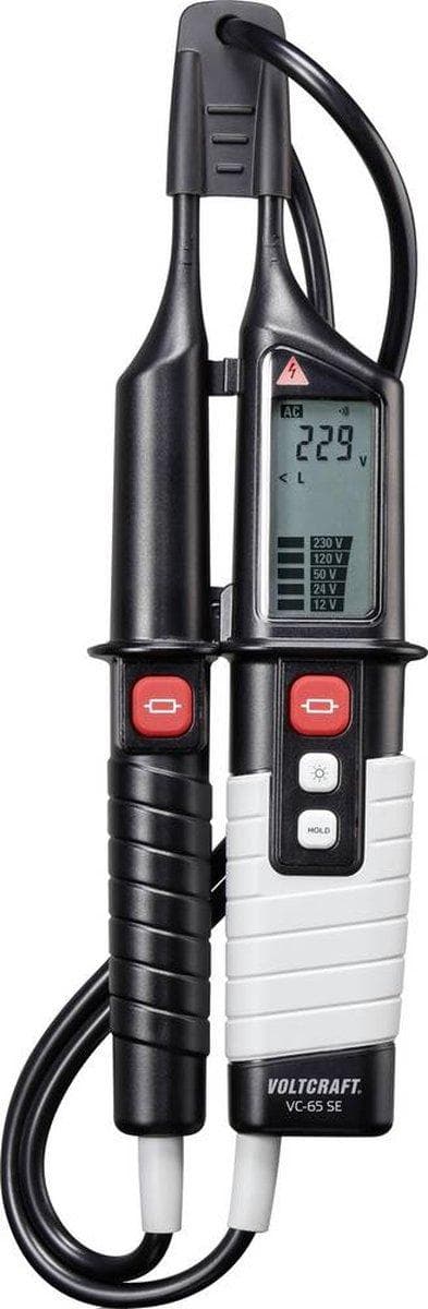 VOLTCRAFT VC-65 SE Kaksinapainen jännitetesteri CAT III 1000 V, CAT IV 600 V Akustinen, LCD, LED