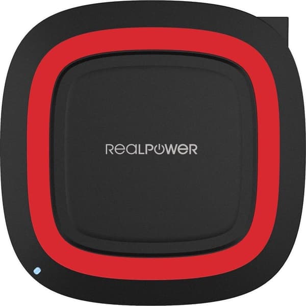 RealPower induktiivinen laturi 2000mA FreeCharge-10 257639 lähdöt Qi Standard Red