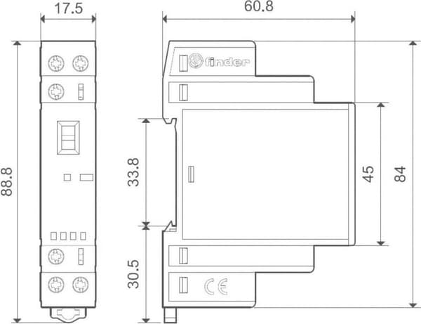 Finder 22.32.0.024.4520 Kontaktor 1x NO, 1x NC 24 V/DC, 24 V/AC 25 A 1 stk.
