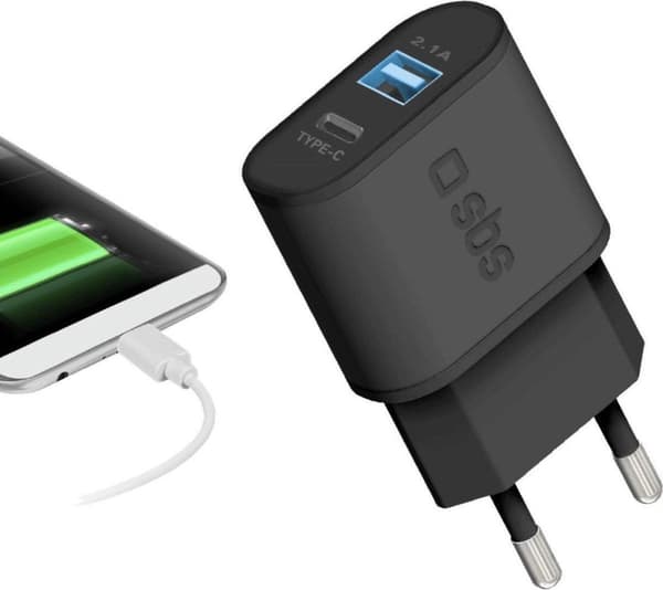 SBS TETRUSBTC3AUL mobilenhedsoplader Indendørs Sort