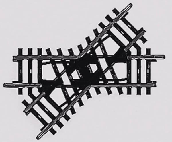 H0 Märklin K-telat (ilman painolastisänkyä) 2258 Risteys 90 mm 1 kpl musta