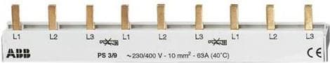 ABB:n 3-vaihevirtakisko PS3/9 per M kompakti 9 moduulia suljettu PS3/9 (2CDL231001R1009)