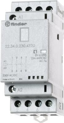 Finder 22.34.0.230.4620 Kontaktor 1 stk 2 NO kontakter, 2 NC kontakter 230 V/DC, 230 V/AC 25 A (223402304620)