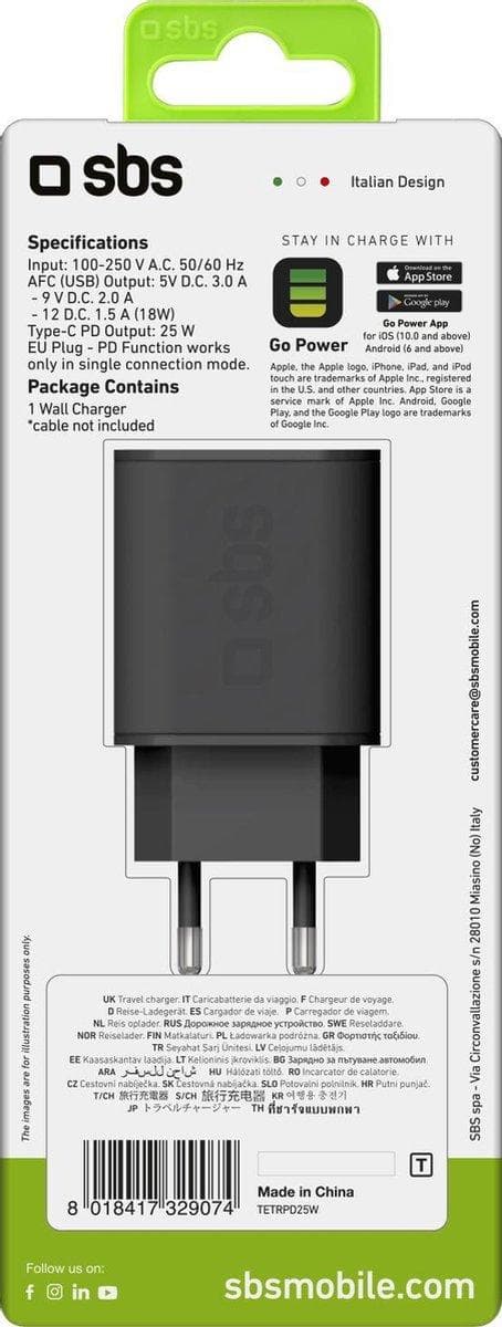 SBS 25W strømforsyningslader