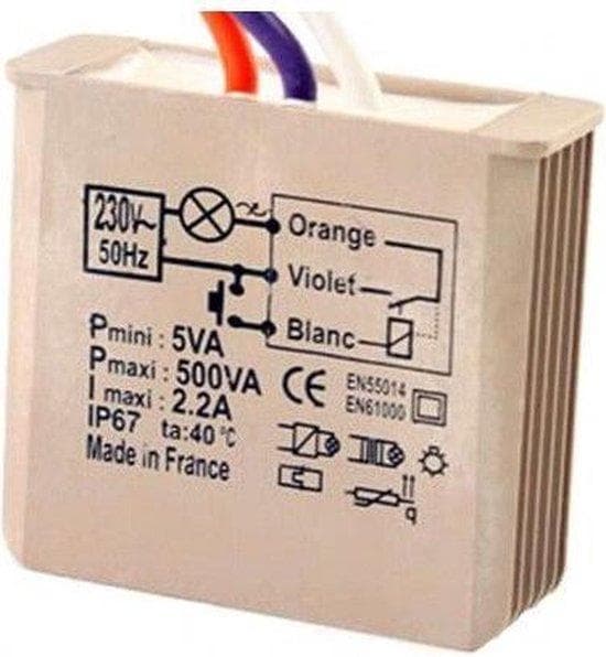 Impulsrelæ forsænket knap 3-500W 230V MTR500E (5454050)