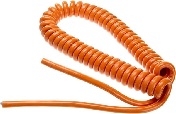 Spiralkabel orange PUR 1,5mm2 længde 50-250cm