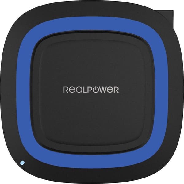 RealPower induktiivinen laturi 2000mA FreeCharge-10 257640 lähdöt Qi Standard Blue