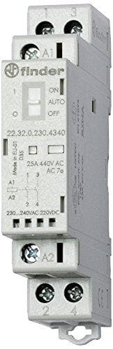 Finder 223202304340 Switch Modular 230VAC/DC #1/1A 25KN AgSno2 Mekanisk Indikation/LED Med Switch