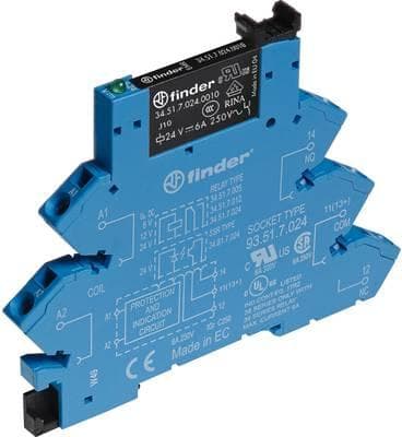 FINDER koblingsrelæ 6A 38.61.8.240.5060 kun til 230-240 V AC 38.61.8.240.5060 (386182405060)