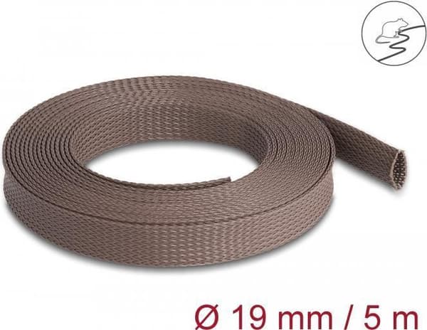Delock punottu hihainen jyrsijän kestävä venyvä 5 mx 19 mm ruskea (20905)