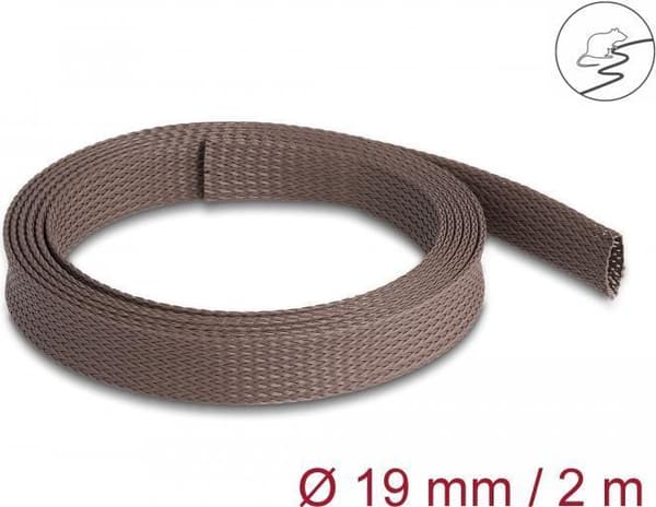 Delock flätad slang gnagarsäker töjbar 2 mx 19 mm brun (20899)