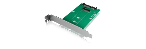 Icy Box IB-CVB516 internt konverterkort 1x M.2 SATA SSD (2242, 2260, 2280) til 1x SATA III (6 Gbit/s), fuld profilbeslag, sølv