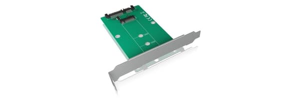 Icy Box IB-CVB516 internt omvandlarkort 1x M.2 SATA SSD (2242, 2260, 2280) till 1x SATA III (6 Gbit/s), Full Profile Bracket, Silver Grön