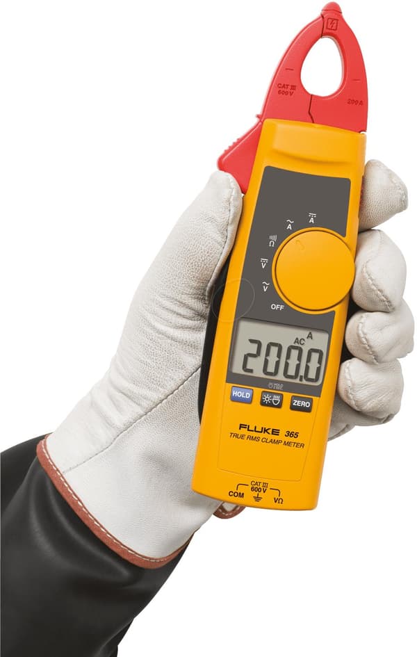 Fluke 365 - CAT III 600V - 275g - Sort - Rød - Gul (3790607)