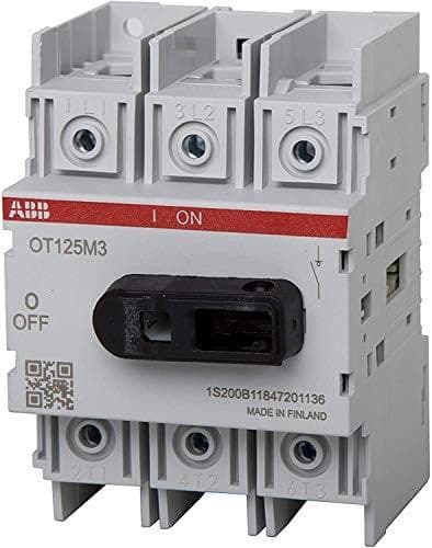 Afbryderkontakt 3-pin 125 A med sort vippehåndtag DIN