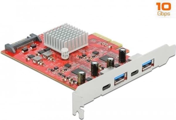 DeLOCK - USB-adapter - PCIe 3.0 x4 - USB 3.2 Gen 2 x 2 + USB-C 3.2 Gen 2 x 2 (89041)