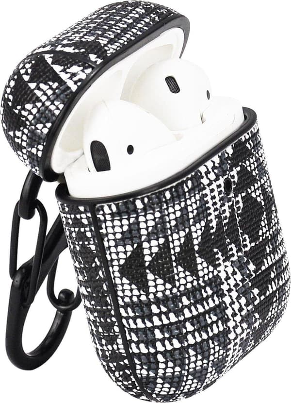 TERRATEC AirBox Beskyttelsesetui til AirPods Fabric Grain 3 Sort Hvid