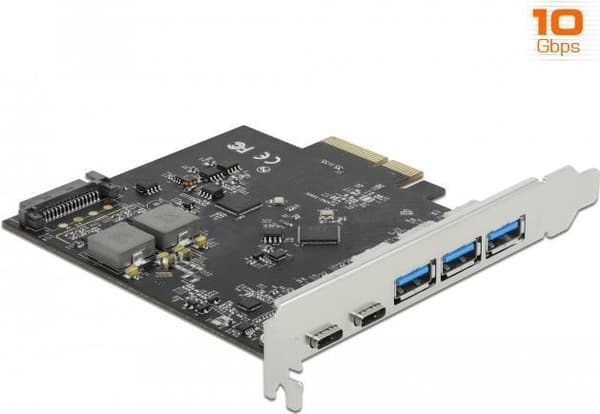 DeLOCK - USB-sovitin - PCIe 3.0 x4 - USB-C 3.2 Gen 2 x 2 + USB 3.2 Gen 2 x 3 (89064)