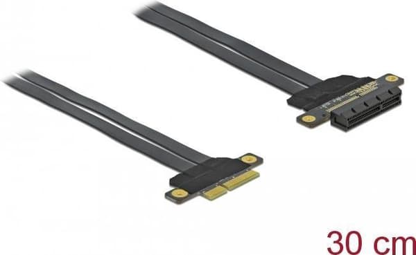 DeLOCK PCI Express x4 till x4 med flexibel kabel - Riser Card Svart, Grön