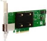 Broadcom HBA 9500-8e Tri-Mode - Lagercontroller - 8 baner/kanal - SATA 6Gb/s / SAS 12Gb/s / PCIe 4.0 (NVMe) - PCIe 4.0 x8 Grøn, Grå