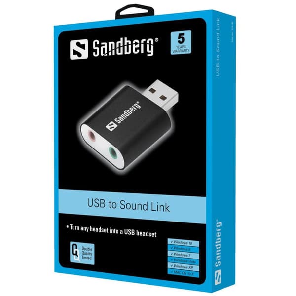 Sandberg USB til Sound Link - Lydkort - Stereo - USB