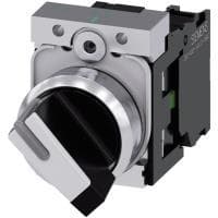 Siemens drejekontakt metal frontring, højglans sort, hvid 1 x 90 ° SIRIUS ACT 3SU1150-2BF60-1BA0 1 stk (3SU1150-2BF60-1BA0)