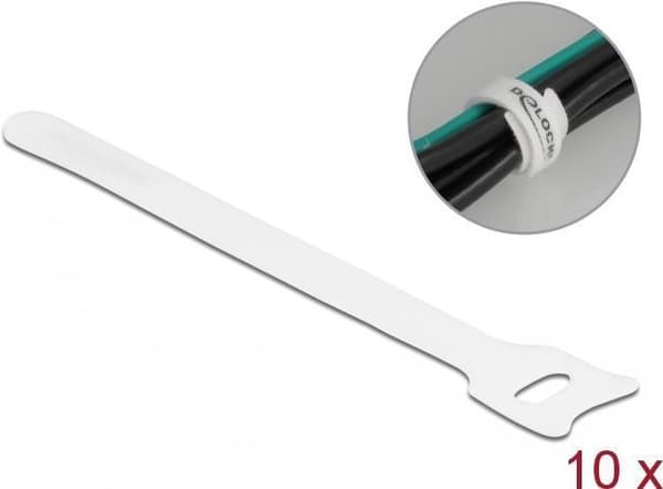 Delock - kabelbinder - 15 cm - hvid (pakke med 10) (19519)