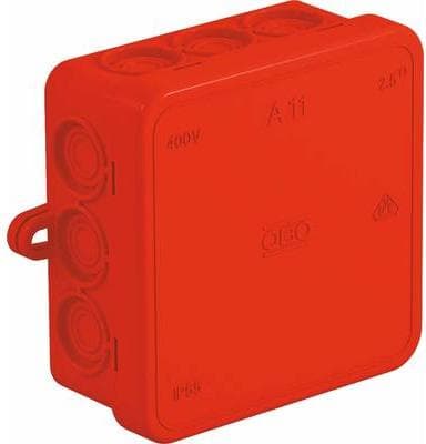 Vertr kopplingsdosa 85x85x40 PE röd A 11 H (2000164)