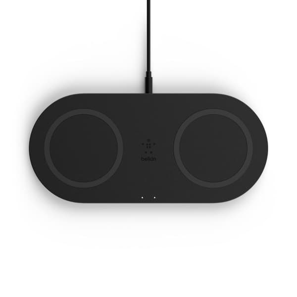 Belkin BOOST CHARGE Dual - Trådløs oplader + netadapter - Trådløs oplader - 10W - Sort