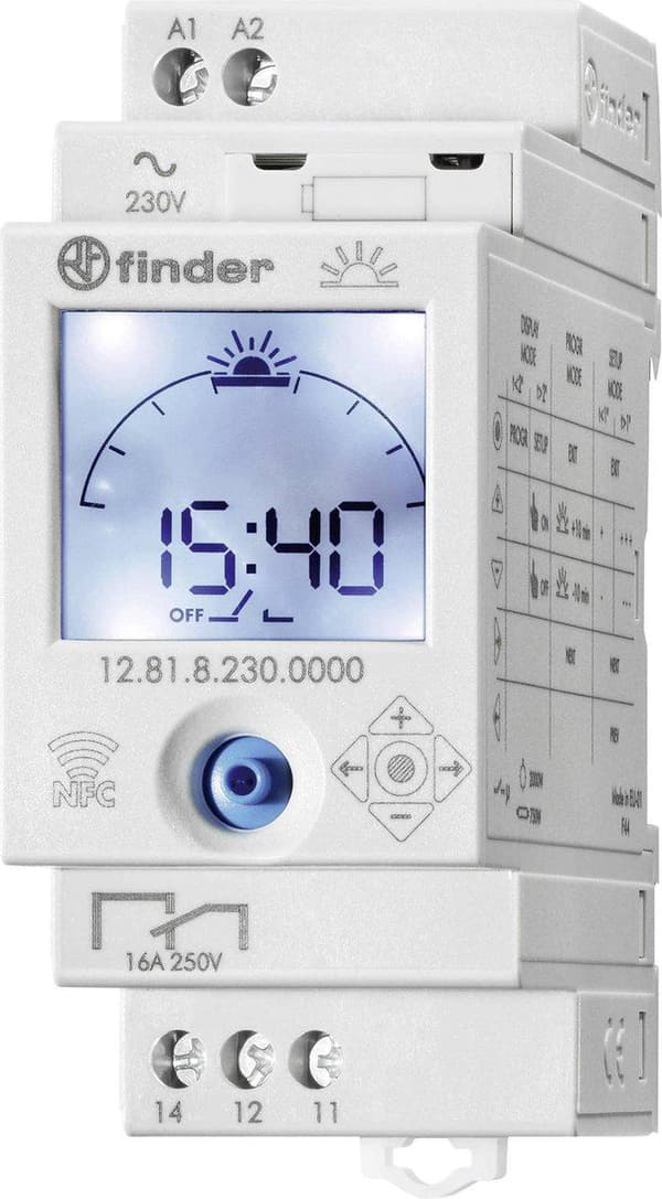 Finder Elektronisk timer med NFC og Astro funktion