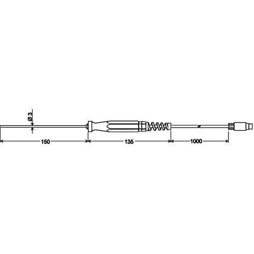Greisinger GTF 401 1/3DIN dyksensor -50 till 400°C sensor typ Pt100